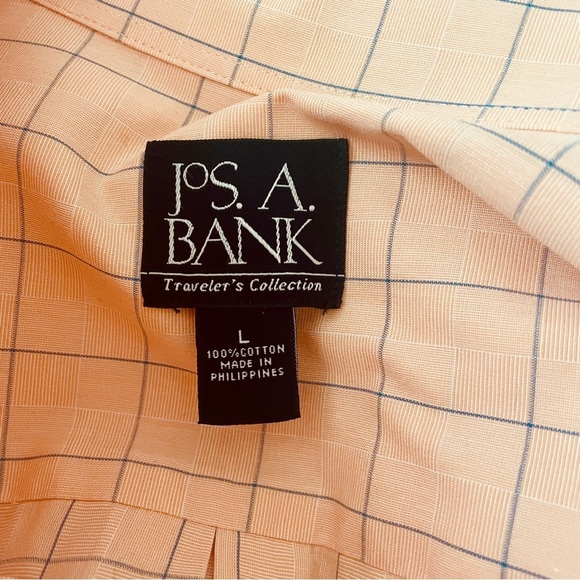 Jos. A. Bank Plaid Button Down Dress Shirt Men’s Large Traveler’s Collection - Picture 2 of 8